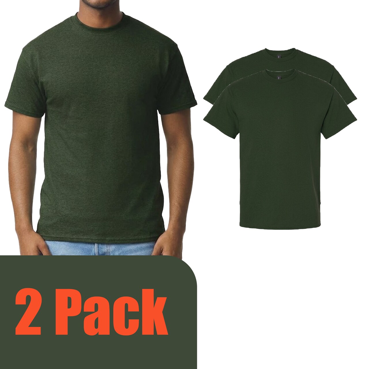 Gildan Unisex Ultra Cotton T-Shirt Craft Bundle, Forest Color Short Sleeve Blanks for DIY Printing